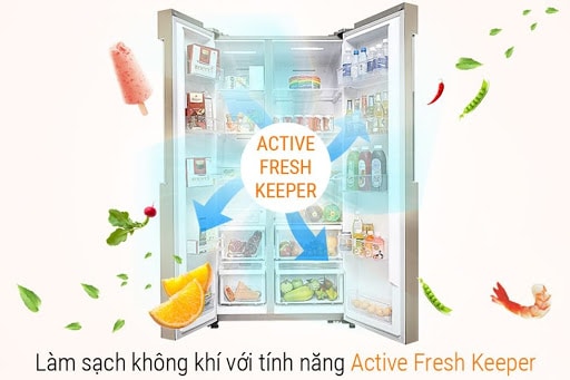 Công nghệ Active Fresh Keeper giữ rau quả ở độ ẩm phù hợp và không bị dập, úng